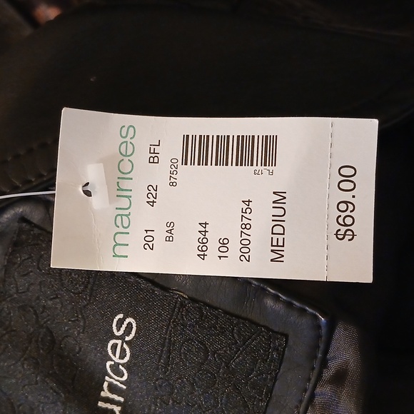 Maurices Faux black leather  biker jacket size medium, BNWT. - Picture 5 of 7